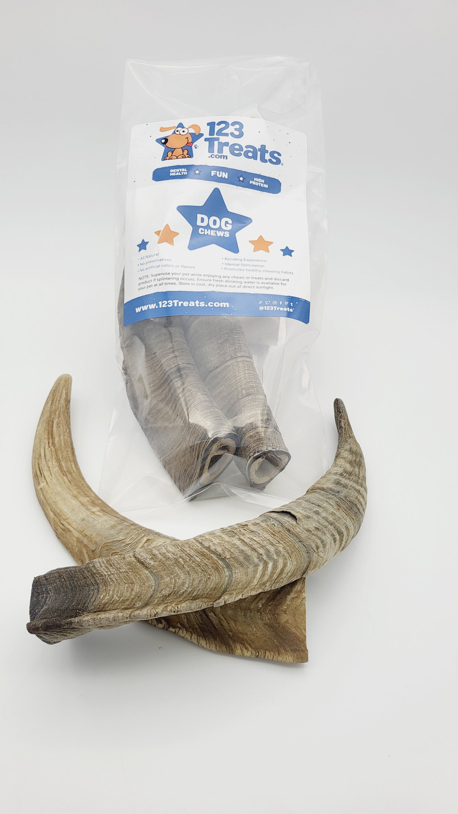 Dried Goat Horns Chews Medium or Large - 2 count