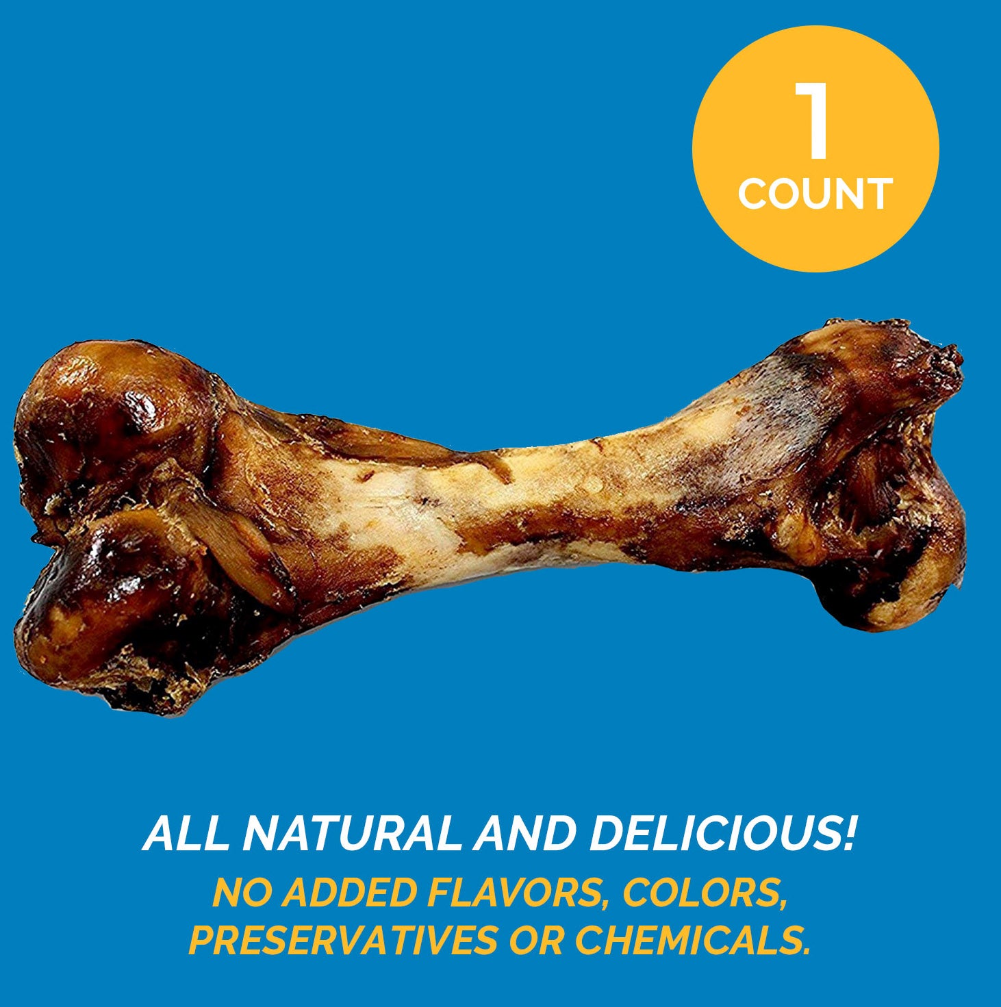 Pork Bones - Premium Meaty Full pork femur bones for Dogs (1 or 2 Count) by 123 Treats