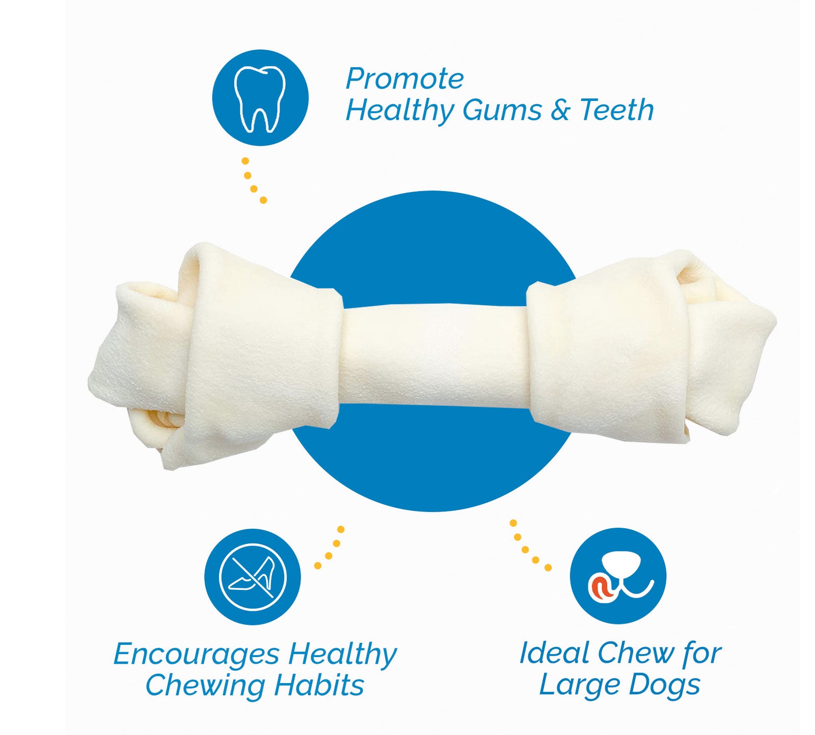 8-9 inches Large Rawhide Bones (15 Count) 100% Natural Bulk Bones