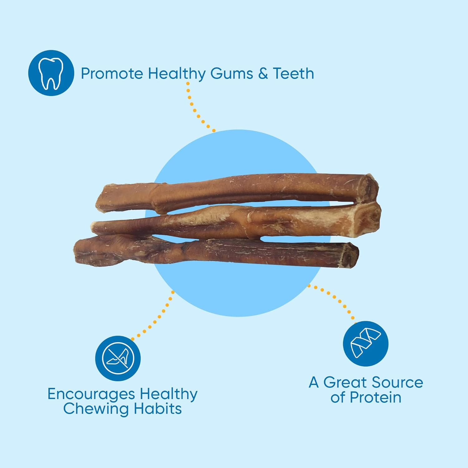 MONSTER BULLY STICKS 12 inches | 3, 10 Jumbo Bully Sticks for Dogs Sourced and packed in the USA | From free-range grass fed cows