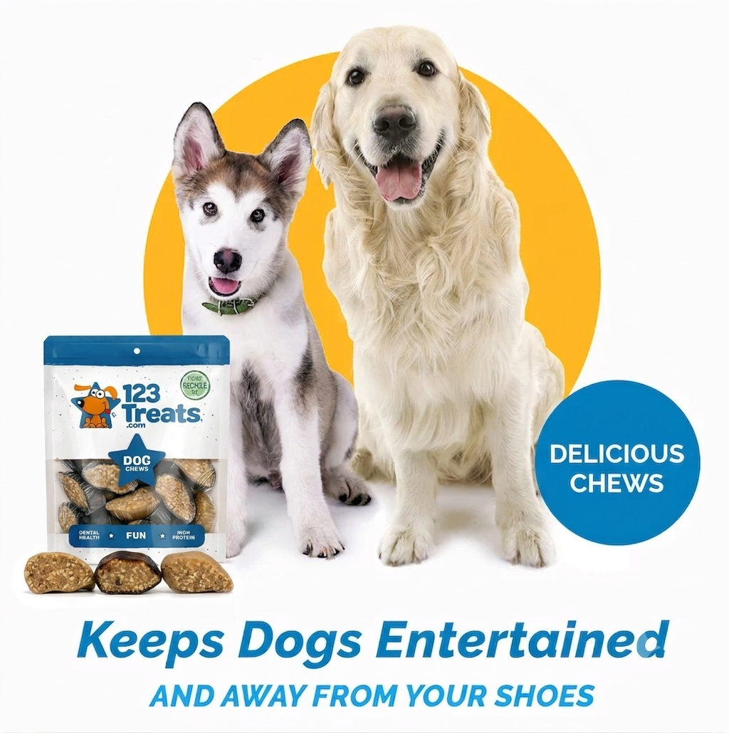 CHEESE FILLED COW HOOVES with Bacon flavor 3 or 10 Count | 100% Natural Dog Dental Treats | Beef Hoof From 123 Treats