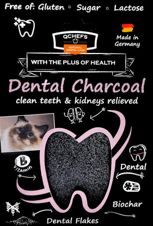 QCHEFS Dental Charcoal for Cats – Two Month Supply* - Food Topper - After Meal Licking Treat, Oral Health Snack with Amino Acids.