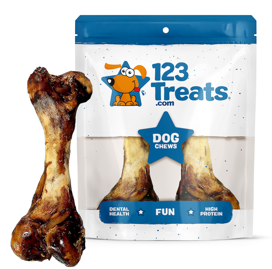 Pork Bones - Premium Meaty Full pork femur bones for Dogs (1 or 2 Count) by 123 Treats
