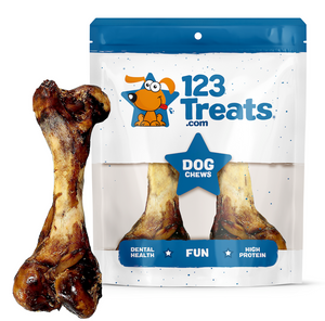 Pork Bones - Premium Meaty Full pork femur bones for Dogs (1 or 2 Count) by 123 Treats