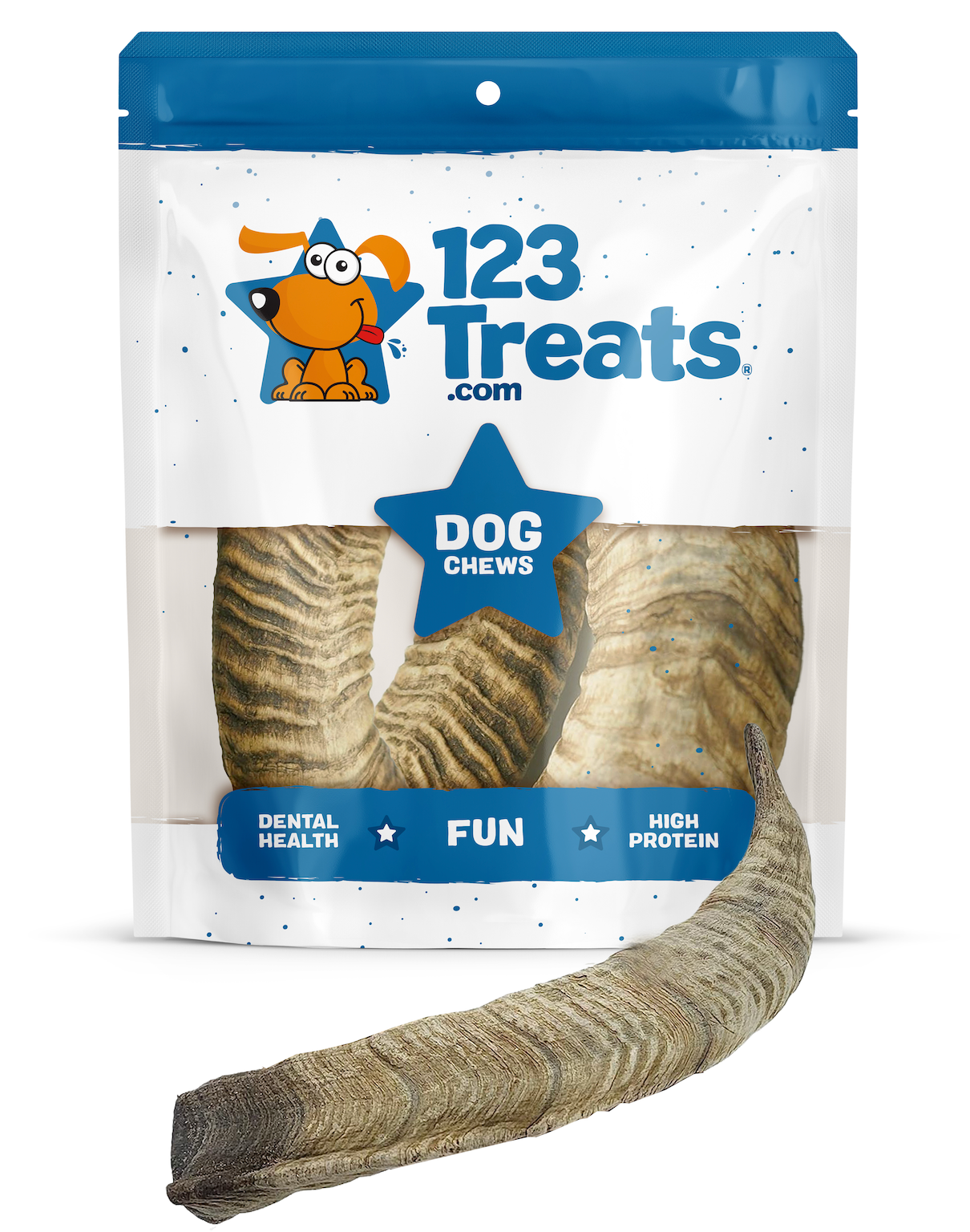 Goat Horn Chews - Dog Chews for Aggressive Chewers, Long Lasting Goat Horns Treats, Natural Dog Horn Treats for Dogs 3 Count