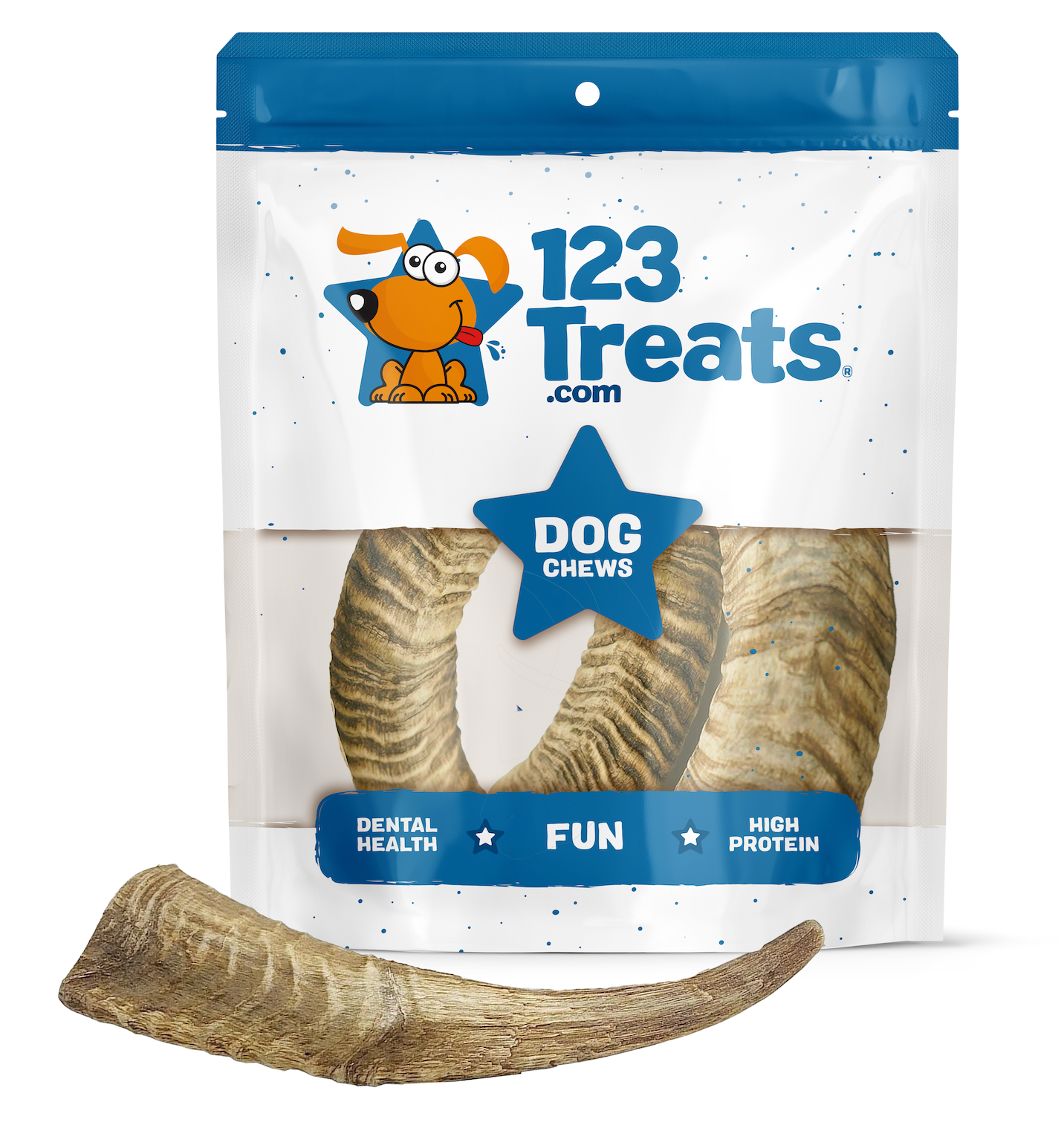 Goat Horn Chews - Dog Chews for Aggressive Chewers, Long Lasting Goat Horns Treats, Natural Dog Horn Treats for Dogs 3 Count