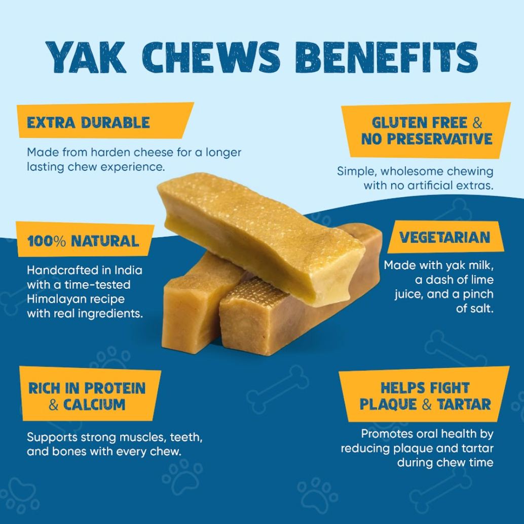 Yak Chew for Dogs, All Breeds, Large Size, 4 Count