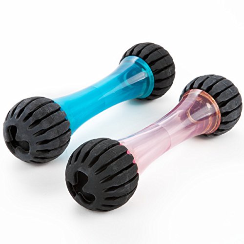 Small Chewing Squeeze Bone Dog Toy with Dental Twist Caps Mini