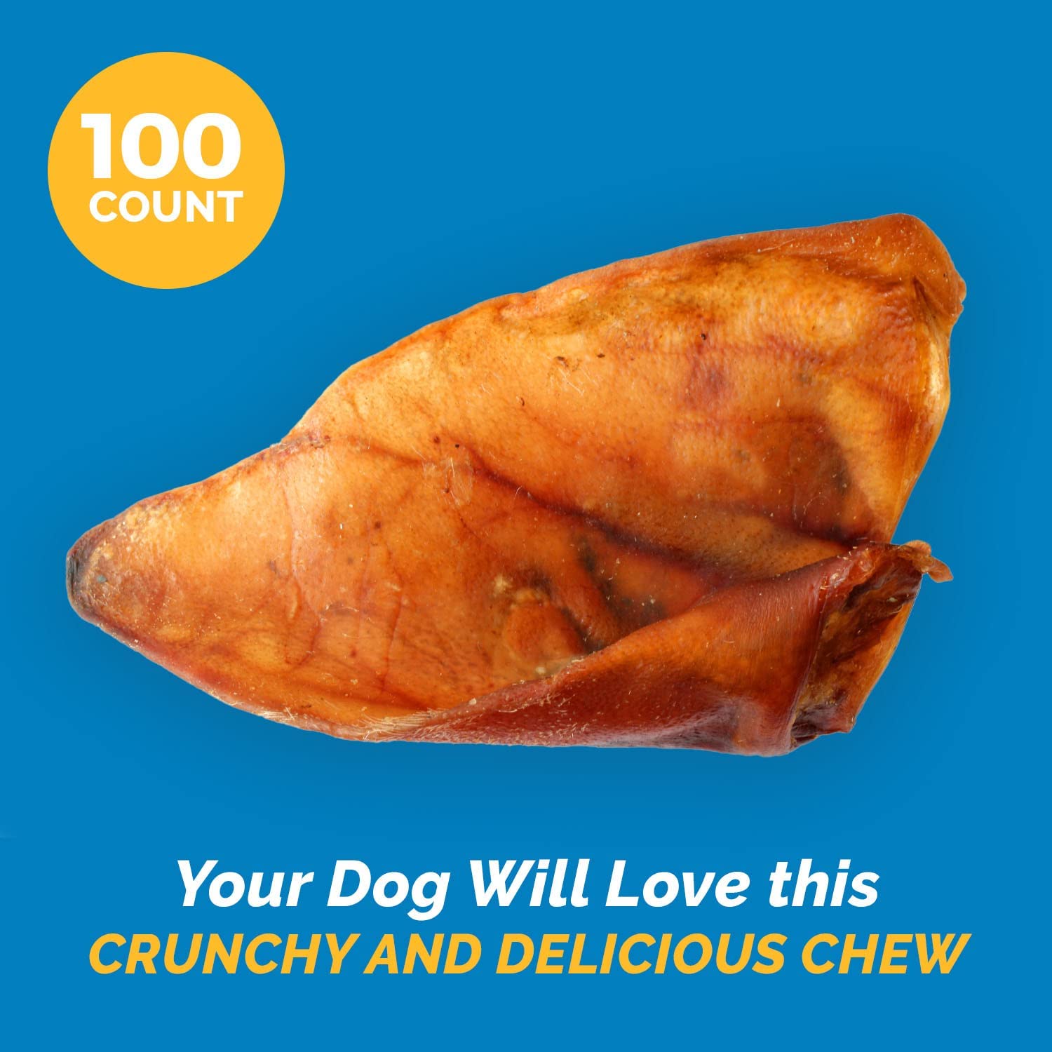 PIG EARS for Dogs Large or Whole sizes - 100% Natural Pork Ears Full of Protein for Your Pet By 123 Treats