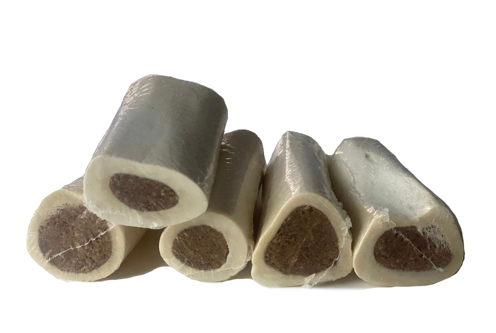 Stuffed Shin BONES for dogs 3 - 4 inches with Peanut Butter Flavor 5 or 10 Count
