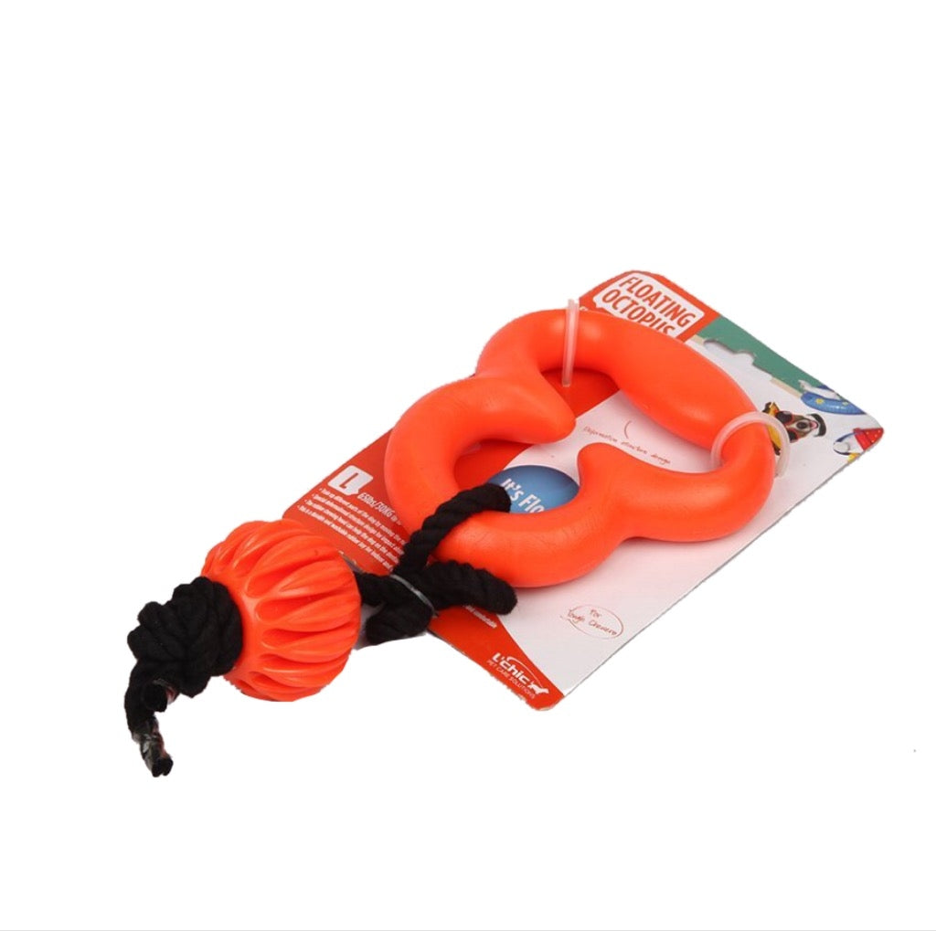 Floating Octopus Tough Chew Toy Tug of War Floats on Water