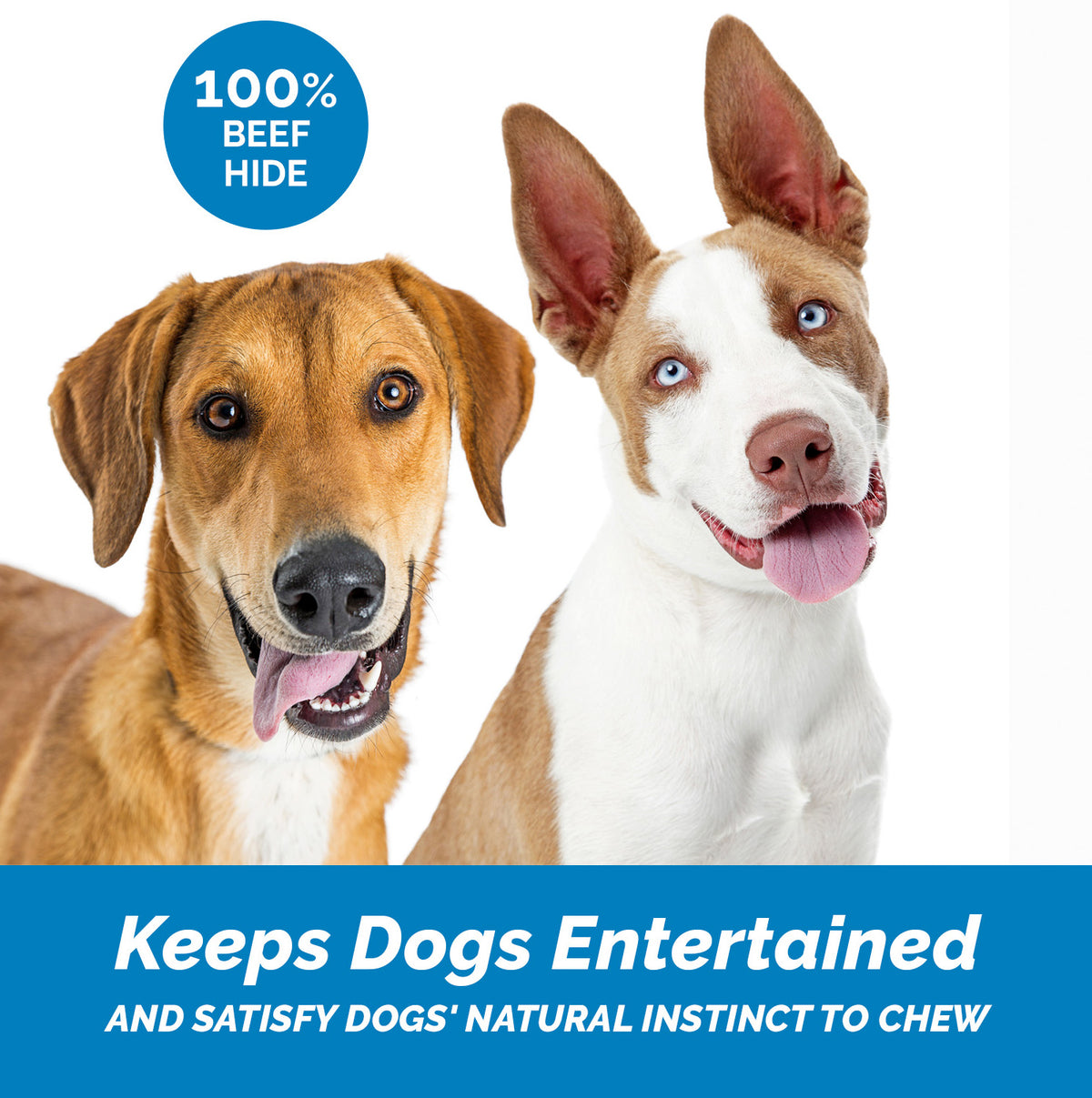 6-7" inches Rawhide Bones Chews for Medium to Large dogs (10 or 30 Count)