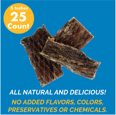 Beef Jerky Treat 5" inches - (25 Count) Chews for dogs - Made in USA