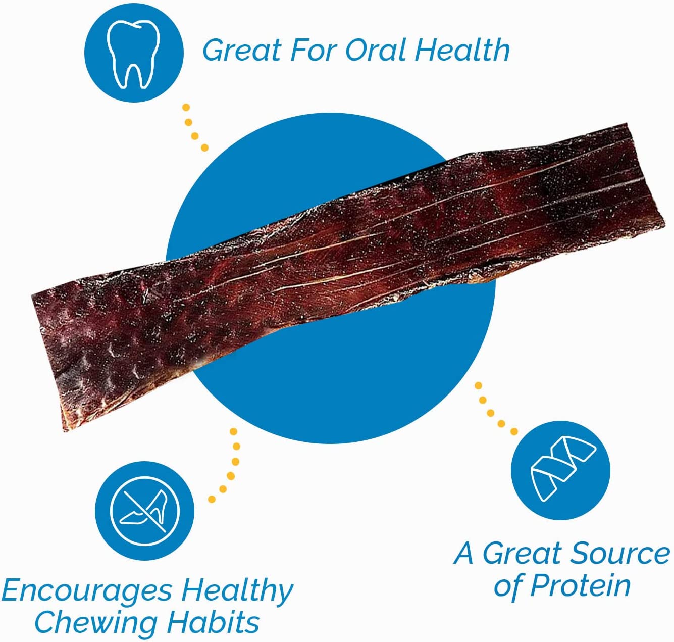 Beef Gullet Chews for Dogs (10-12 inches - 20 Count) All Natural Beef Treats