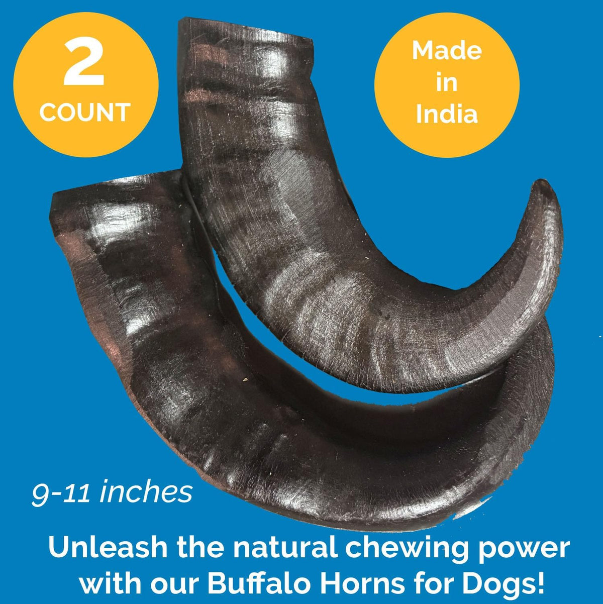 Buffalo Horns Chews for Dogs -Large (2 Count)