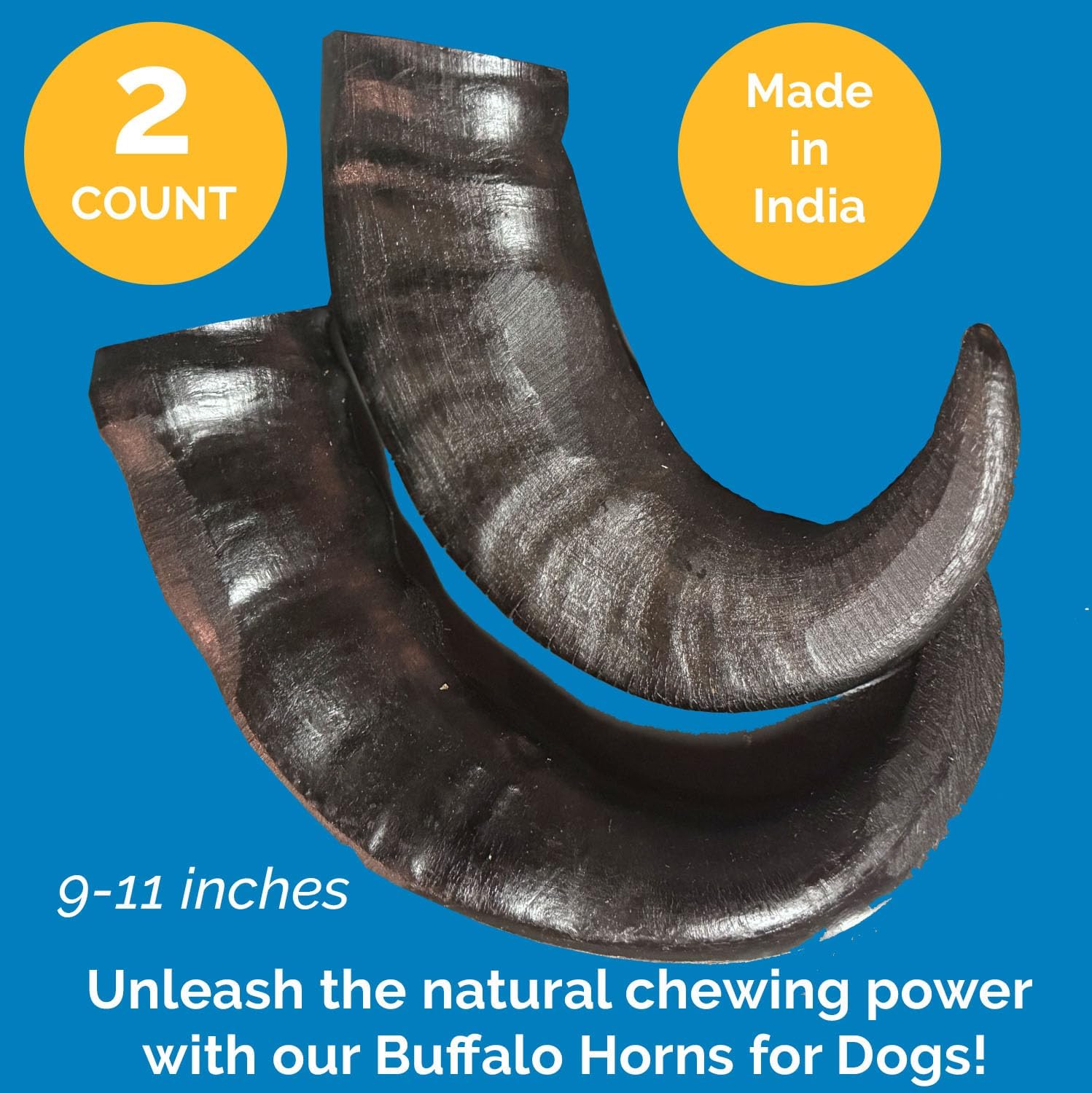 Buffalo Horns Chews for Dogs -Large (2 Count)