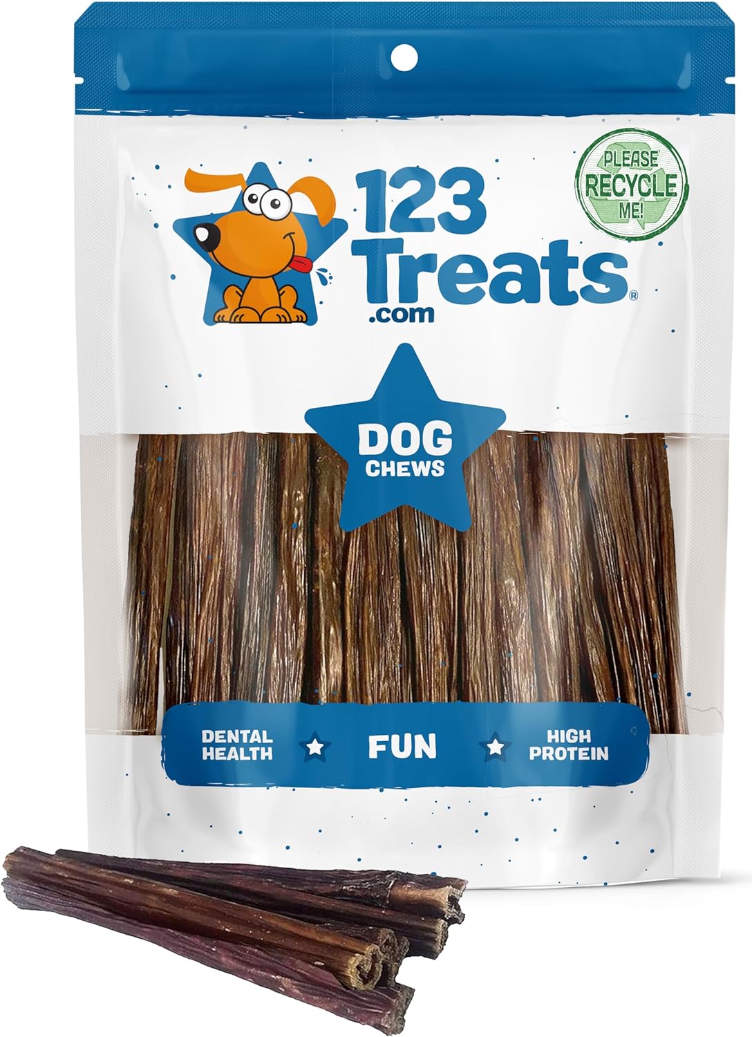 Beef Stick Dog Treats - 100% Natural Esophagus Gullet Chews for Dogs (6 inches 10 or 30 Count)