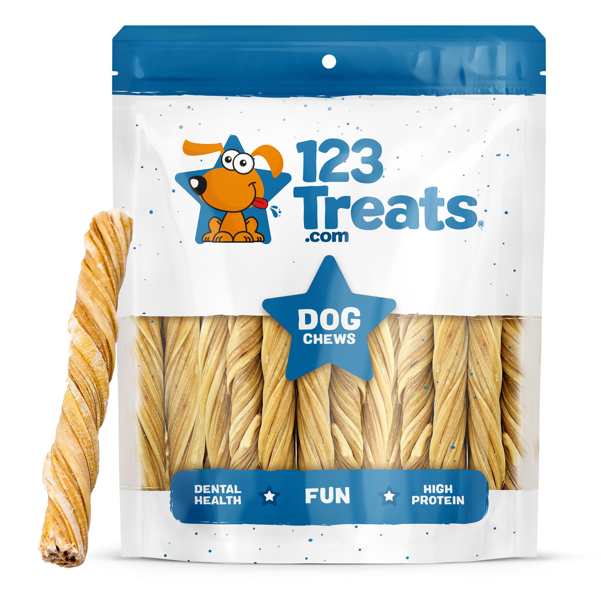 6&quot; Beef Tripe for Dogs (25 Count) | 100% Beef Chews by 123 Treats