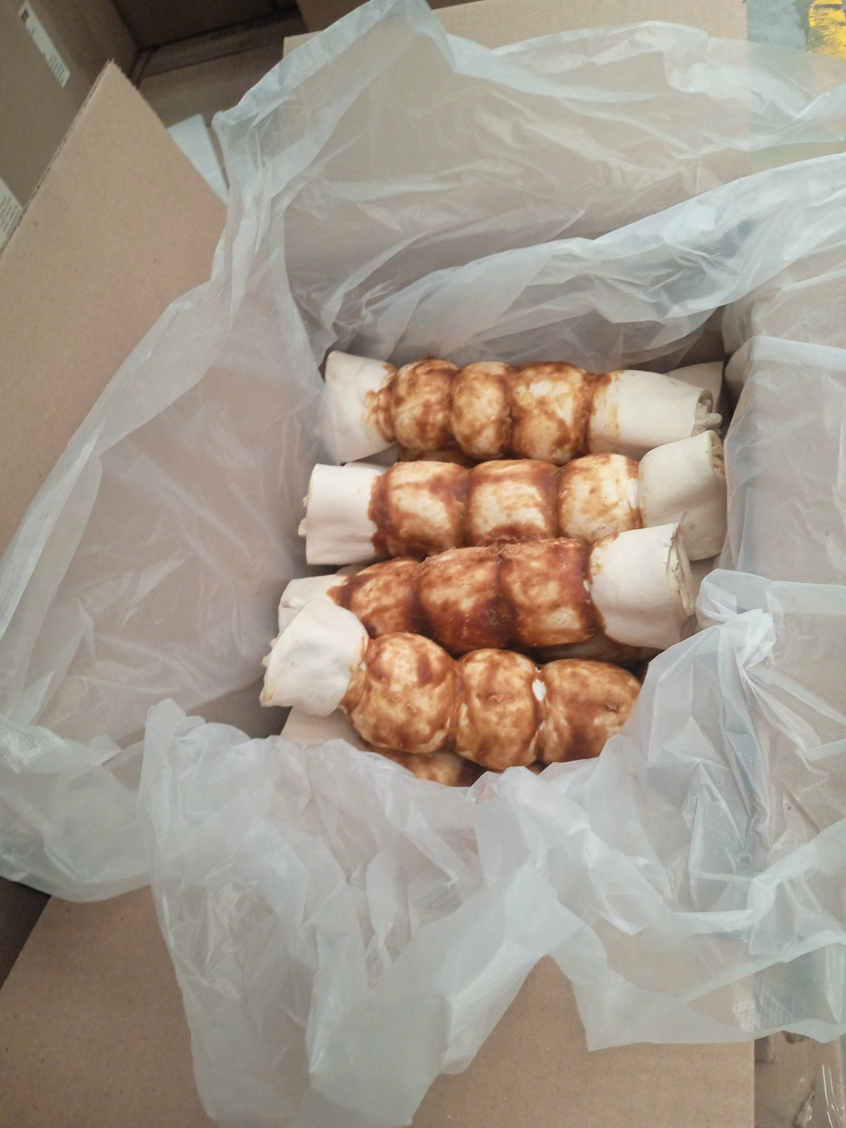 123 Treats Cheek Roll Chicken Basted 10-12" — Case of 15