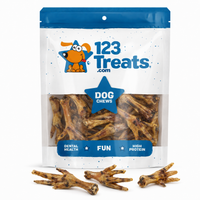 Chicken Feet For Dogs | Natural Joint Dog Chews  7 ounces & 1 Pound By 123 Treats