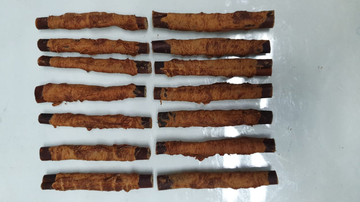 123 Treats Corium Stick 6" Chicken Basted — Case of 250
