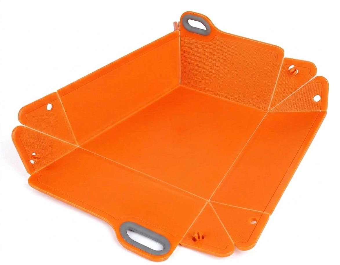 Travel Collapsible Water and Food Bowl for pets - ORANGE