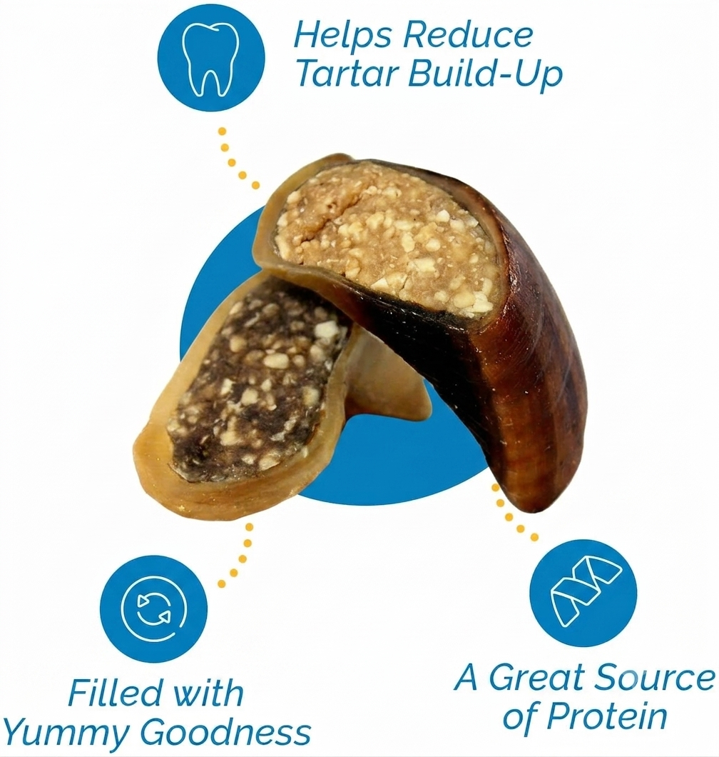 CHEESE FILLED COW HOOVES with Bacon flavor 3 or 10 Count | 100% Natural Dog Dental Treats | Beef Hoof From 123 Treats