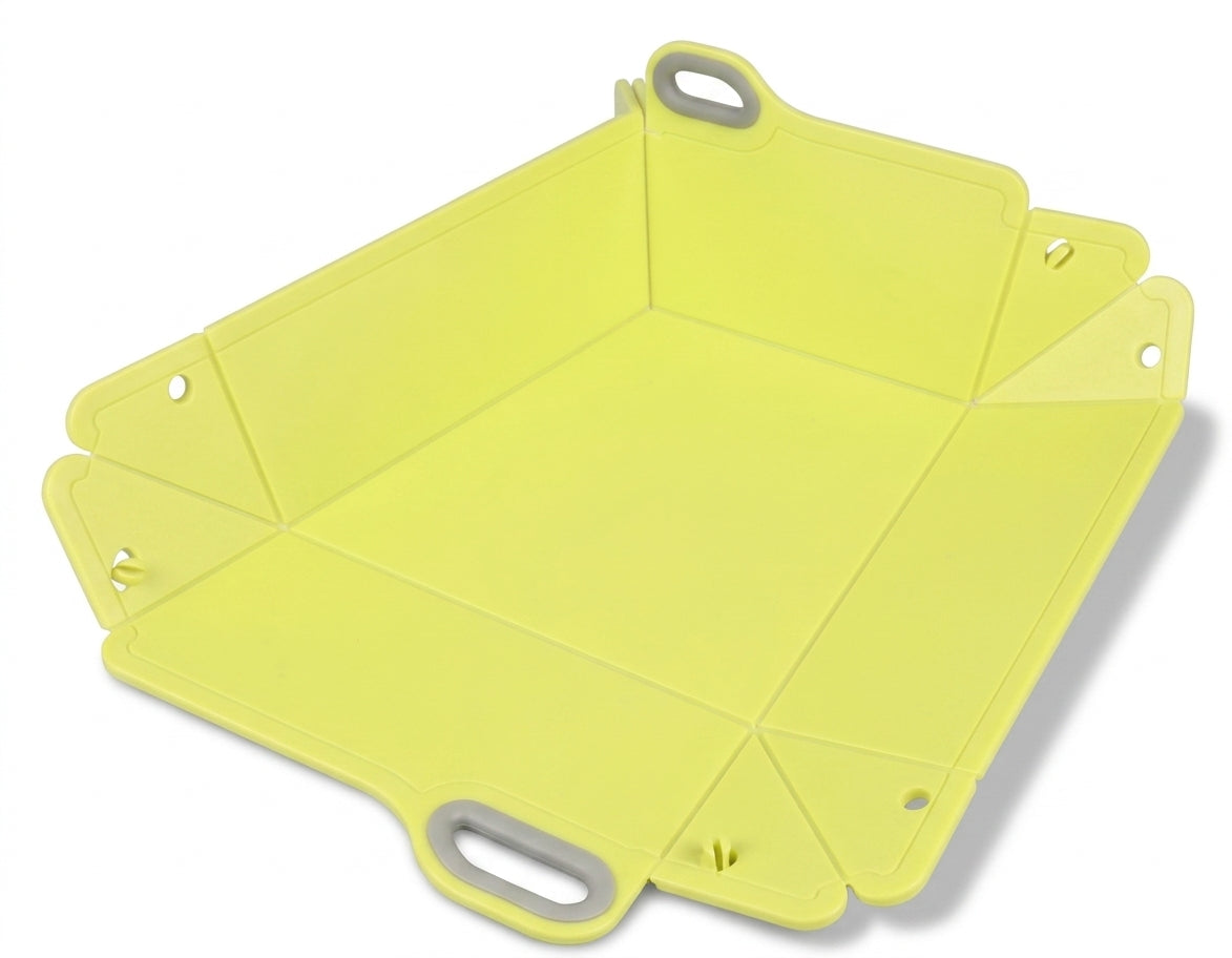 Travel Collapsible Water and Food Bowl for pets - GREEN