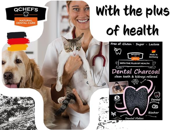 QCHEFS Dental Charcoal for Cats – Two Month Supply* - Food Topper - After Meal Licking Treat, Oral Health Snack with Amino Acids.