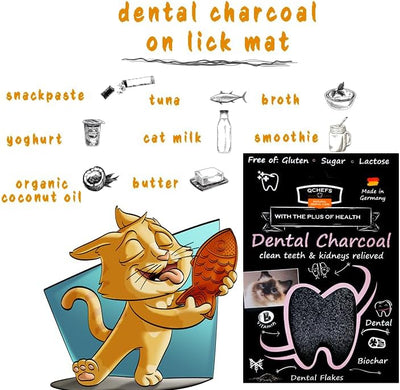 QCHEFS Dental Charcoal for Cats – Two Month Supply* - Food Topper - After Meal Licking Treat, Oral Health Snack with Amino Acids.