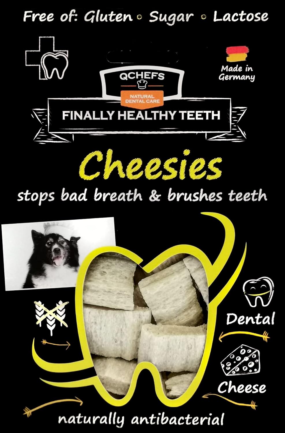 QCHEFS Cheesies for Dogs - One Month Supply* - Oral Health Snack with Amino Acids