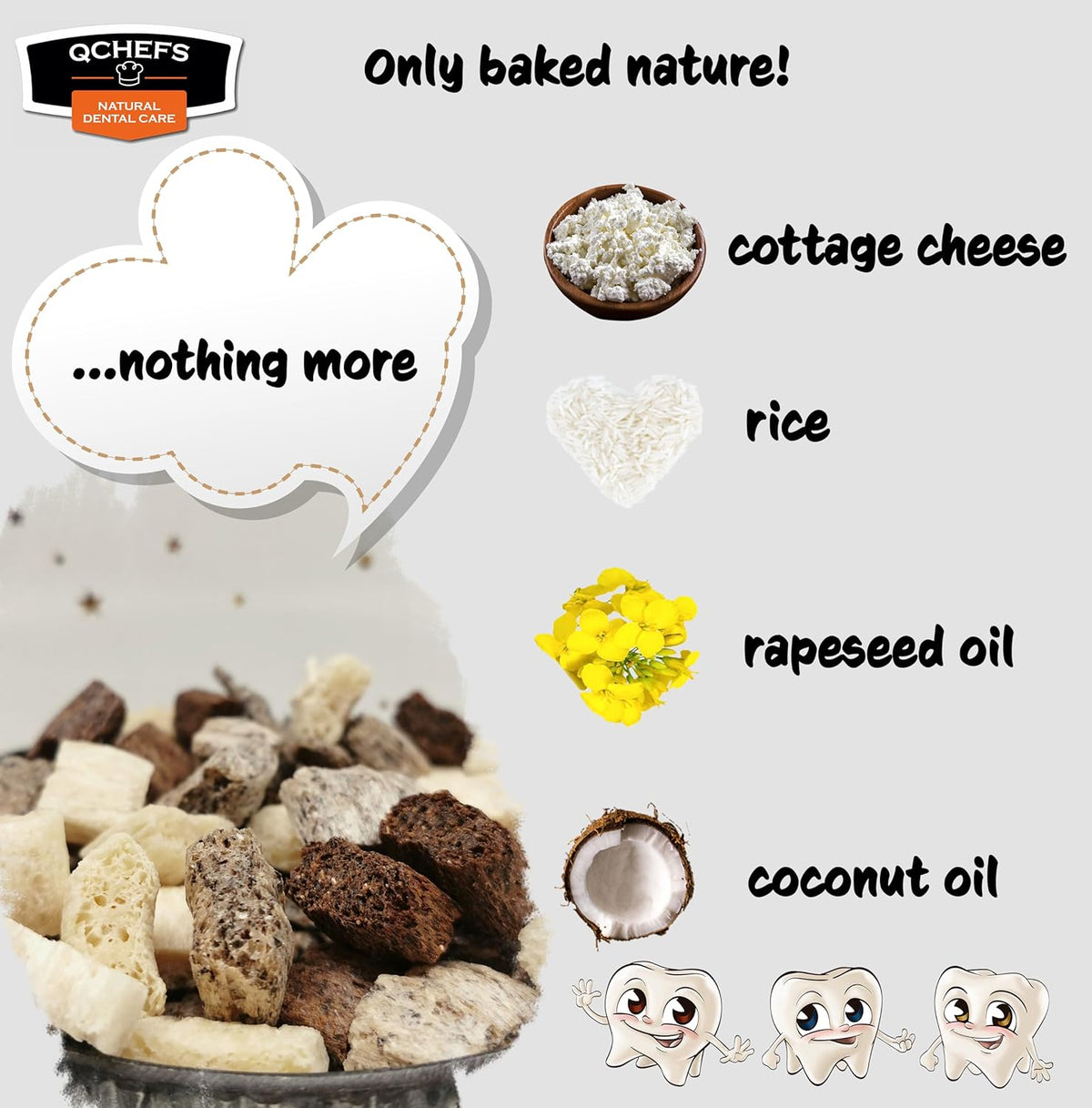 QCHEFS Dental Flakes for Cats – Two Month Supply* - Food Topper - After Meal Licking Treat, Oral Health Snack with Amino Acids.