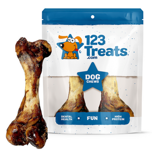 Pork Bones  -  Premium Meaty Full pork femur bones for Dogs (1 or 2 Count) by 123 Treats