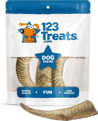 Goat Horn Chews - Dog Chews for Aggressive Chewers, Long Lasting Goat Horns Treats, Natural Dog Horn Treats for Dogs 3 Count