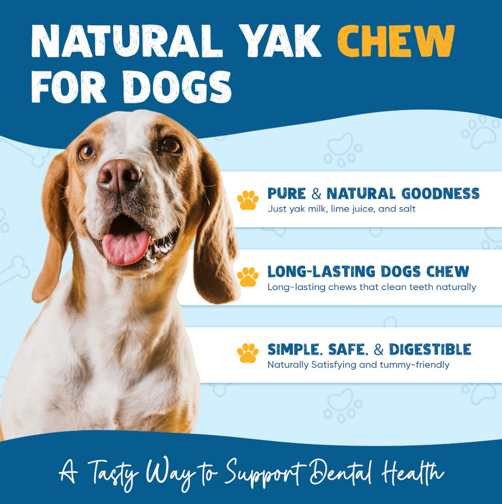 Yak Chew for Dogs, All Breeds, Large Size, 4 Count