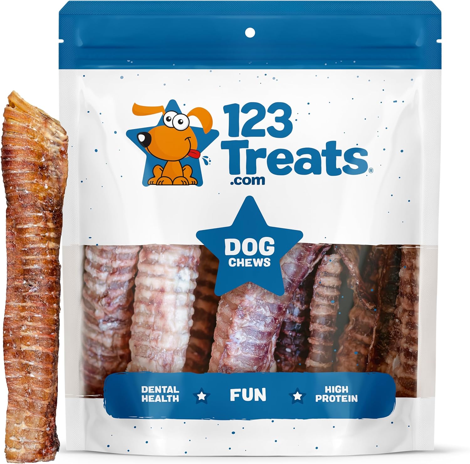 6" or 12" Trachea Chews for Dogs – Natural Beef (10, 25 Ct)
