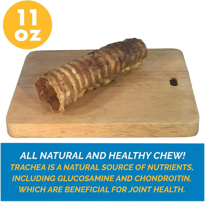 6" or 12” Trachea for Dogs | 10 Pack | 100% Natural Beef Chew | from Free-Range Cattle