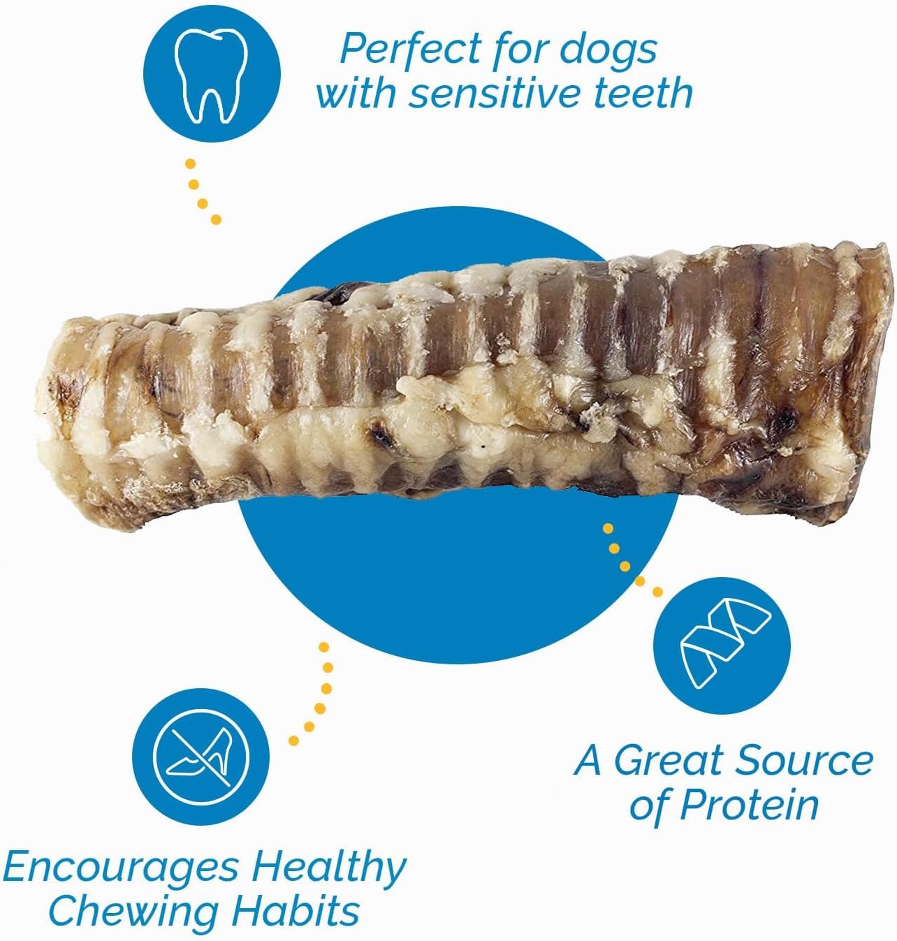 6" or 12" Trachea Chews for Dogs – Natural Beef (10, 25 Ct)