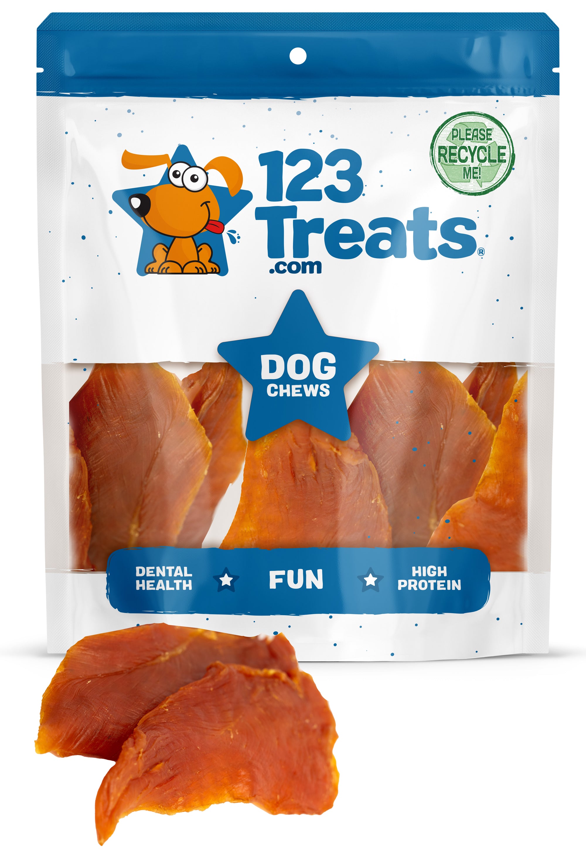 Chicken Jerky BBQ flavor for Dogs Bulk 1Pound | 100% Natural Chicken Dog Treats Dog Treats | Made in Brazil | 123 Treats