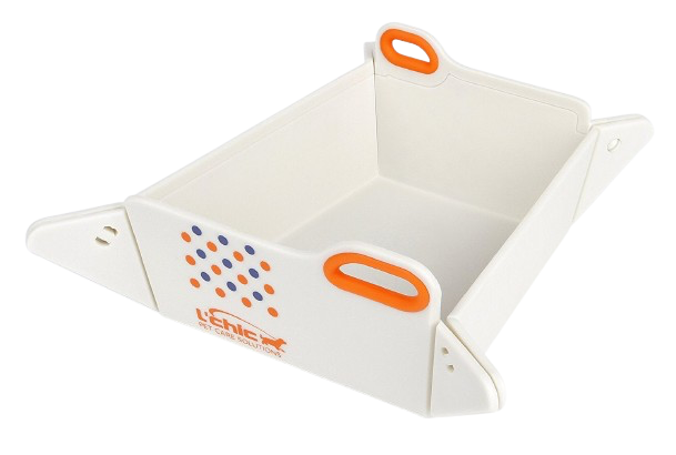 Travel Collapsible Water and Food Bowl for pets - WHITE WITH DOTS