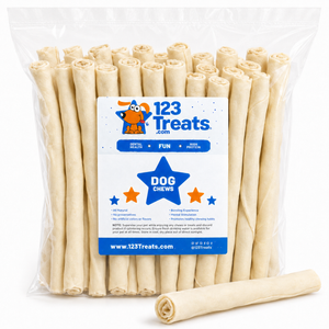 9 - 10 inches Rawhide Rolls dog chews (6, 24, or 36 Count) - 100% Natural Beef Hide Chews