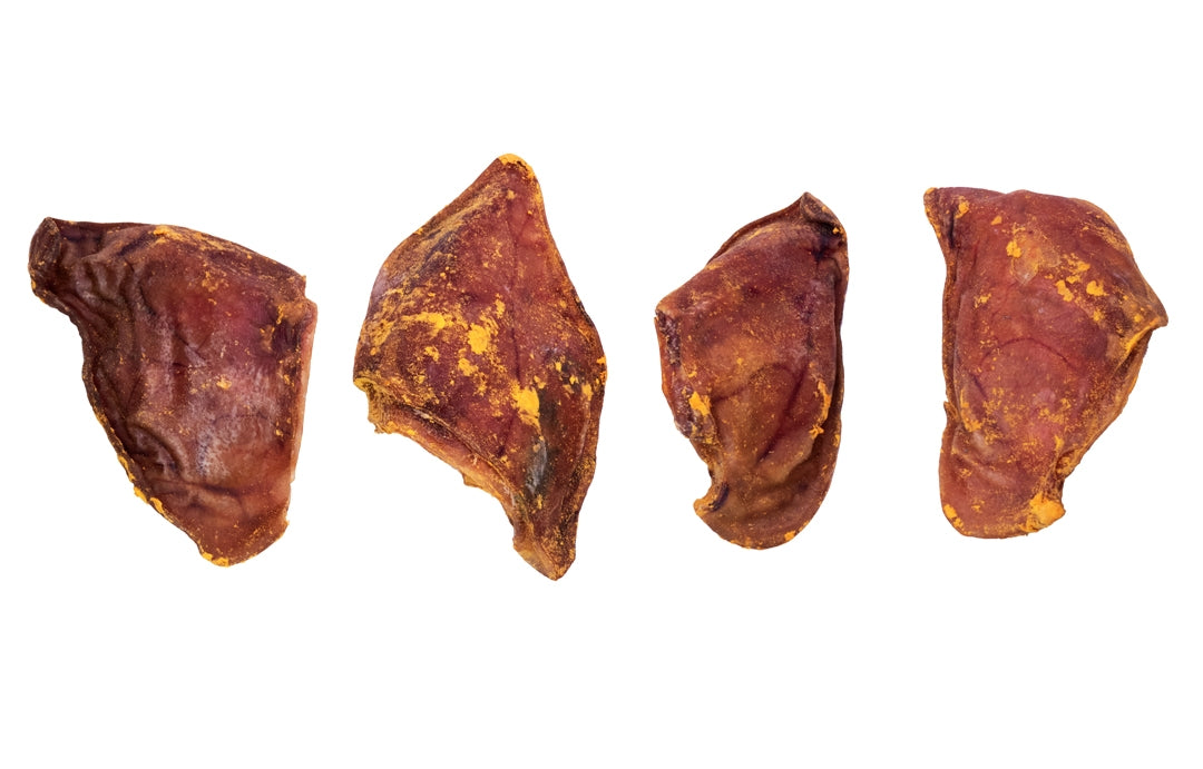 Scoochie Pet Pig Ears Dog chew Bacon and Cheese Flavor 10 or 100 Count | with Real Cheddar Cheese