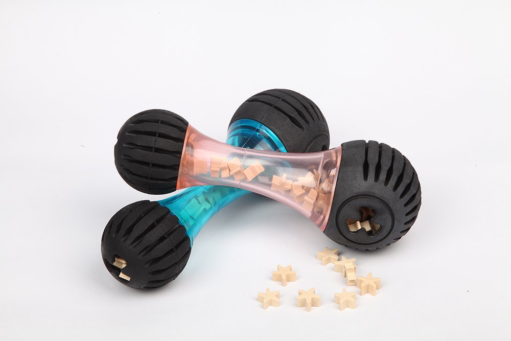 Medium Chewing Squeeze Bone Dog Toy with Dental Twist Caps Midi