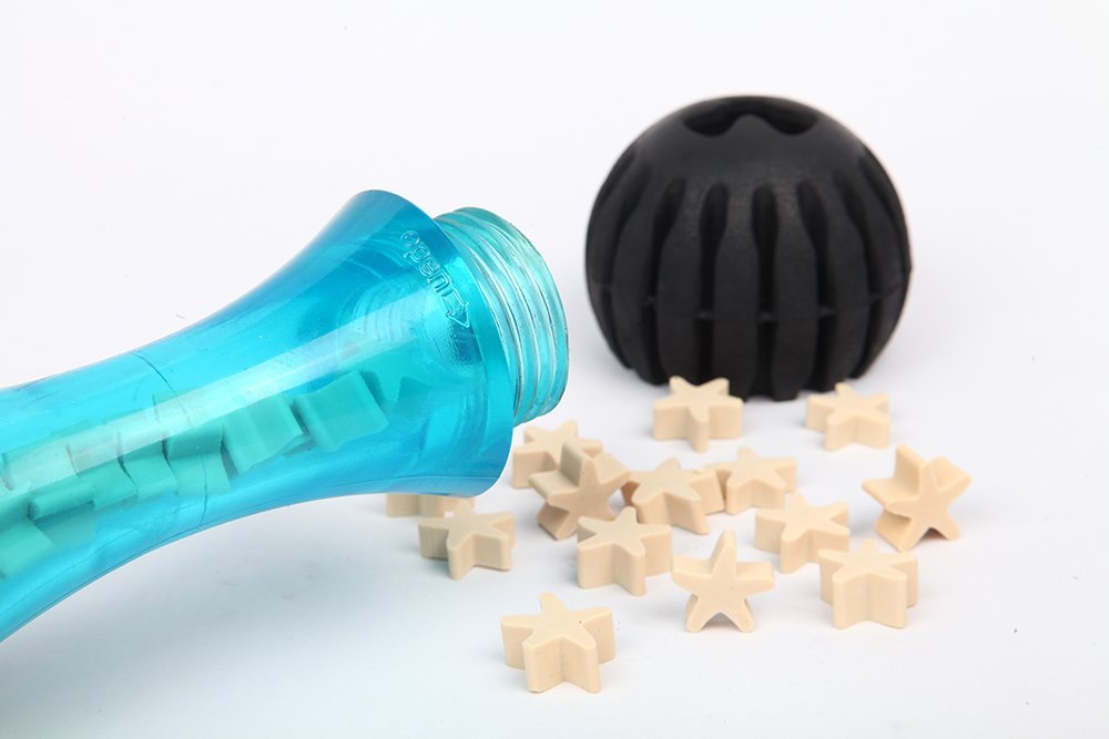 Small Chewing Squeeze Bone Dog Toy with Dental Twist Caps Mini