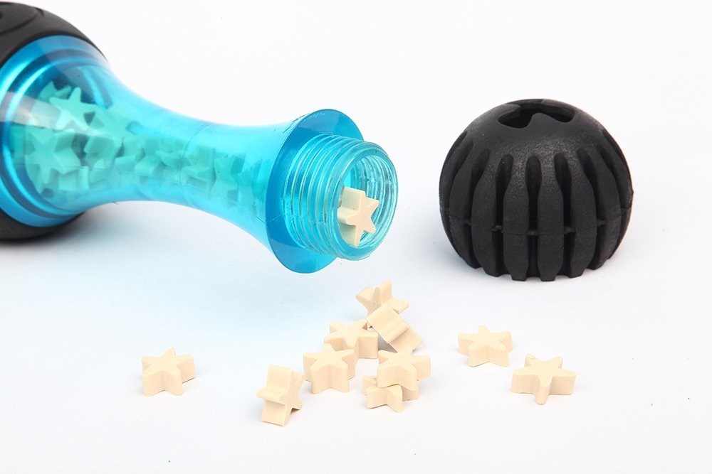 Medium Chewing Squeeze Bone Dog Toy with Dental Twist Caps Midi