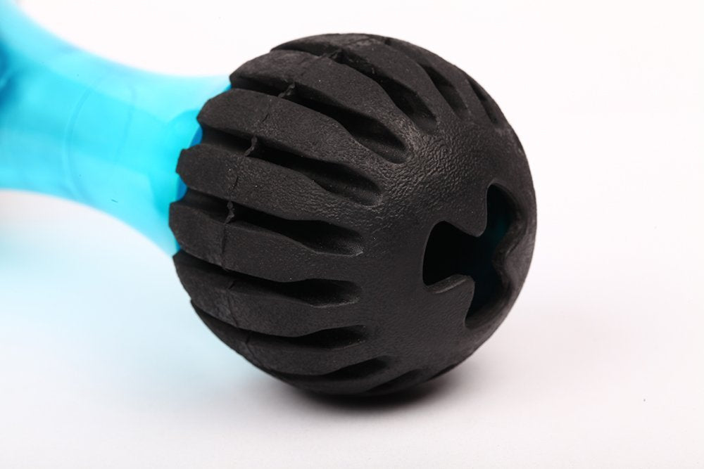 Small Chewing Squeeze Bone Dog Toy with Dental Twist Caps Mini