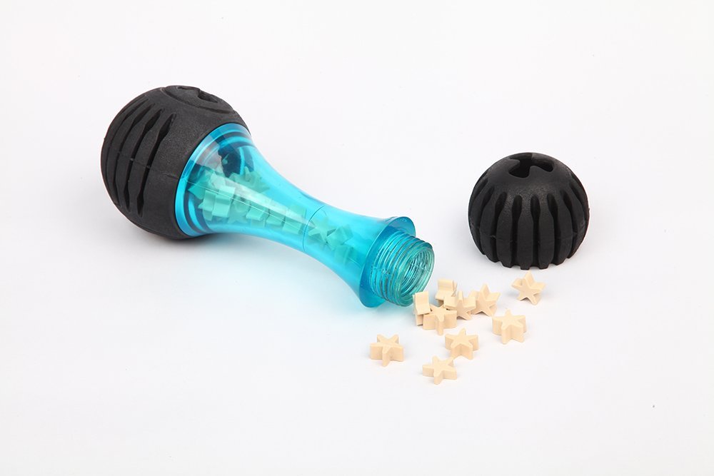 Medium Chewing Squeeze Bone Dog Toy with Dental Twist Caps Midi
