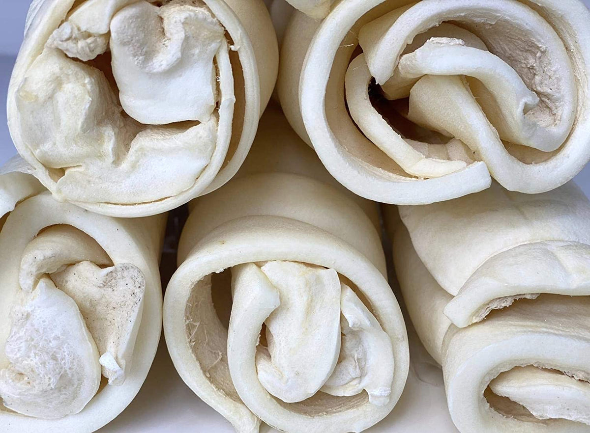 Thick Beef Cheek for dogs - 5-6" Rolls (10 Count) by 123 Treats