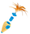Carrot Roll Play 3 in 1 Catnip Holder, Treat Dispenser, and Sisal Scratcher Cat Toy Blue