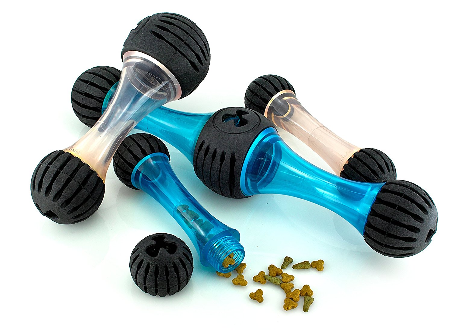 Small Chewing Squeeze Bone Dog Toy with Dental Twist Caps Mini